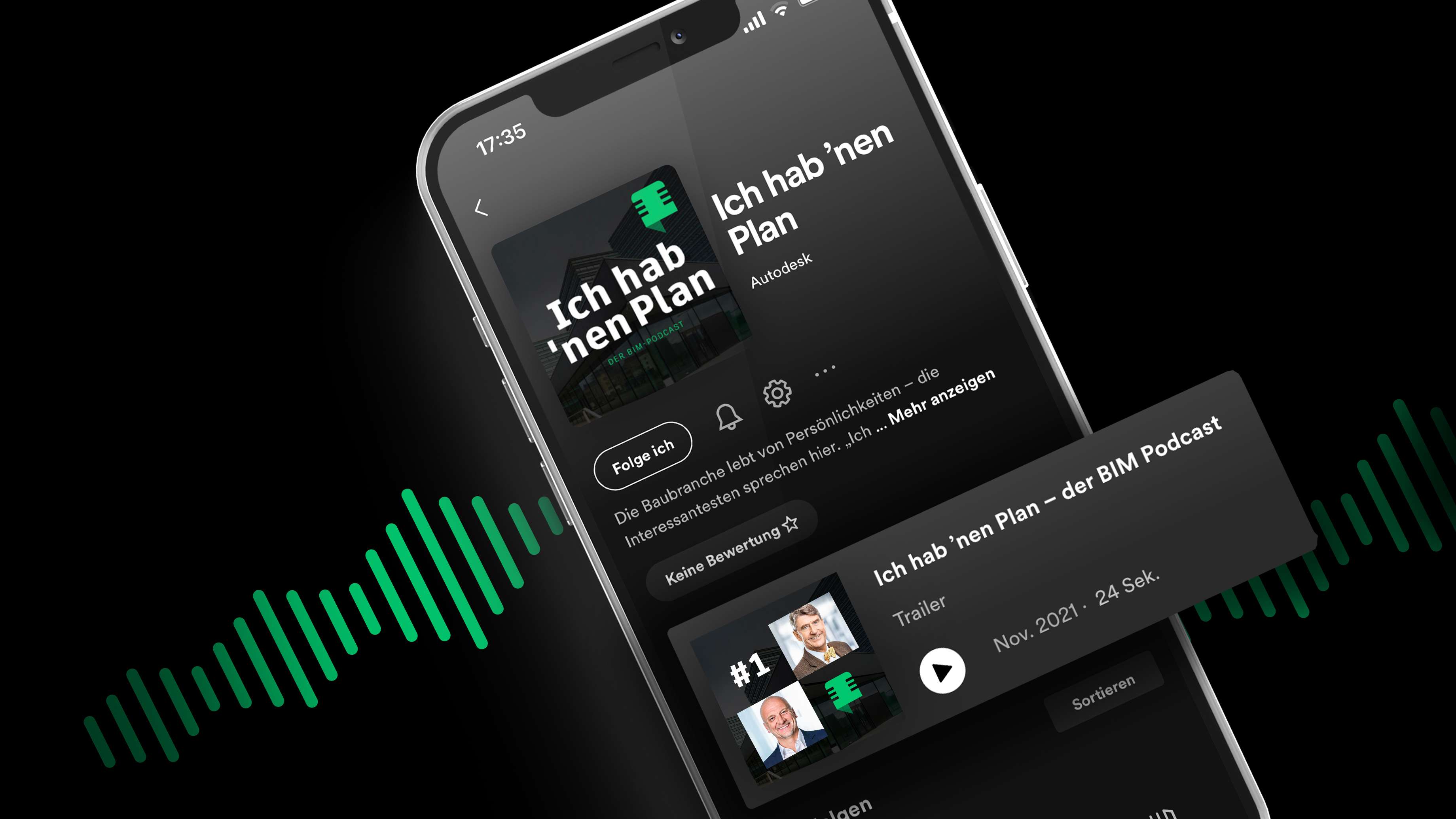 Schräggestelltes Mockup der Spotify-Seite des